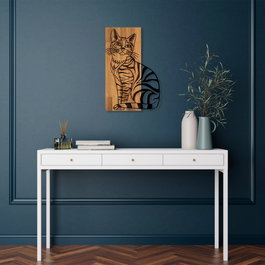 Wallity Cat 10 Accesorio decorativo de pared de madera y metal